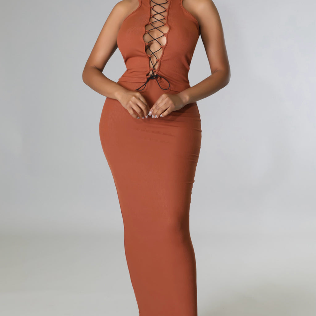 The Addison Lace-Up Midi Set