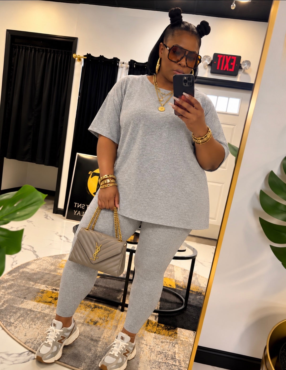 Heather gray cotton set