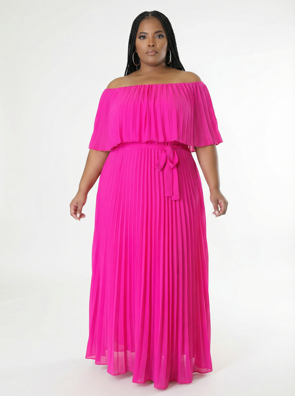 The Pink Statement Pleated Dress